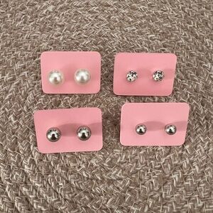 Silver Earrings 4 count
